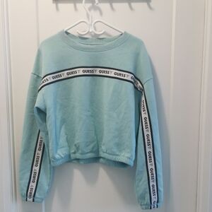 Guess Aqua Sweatshirt with Logo Tape